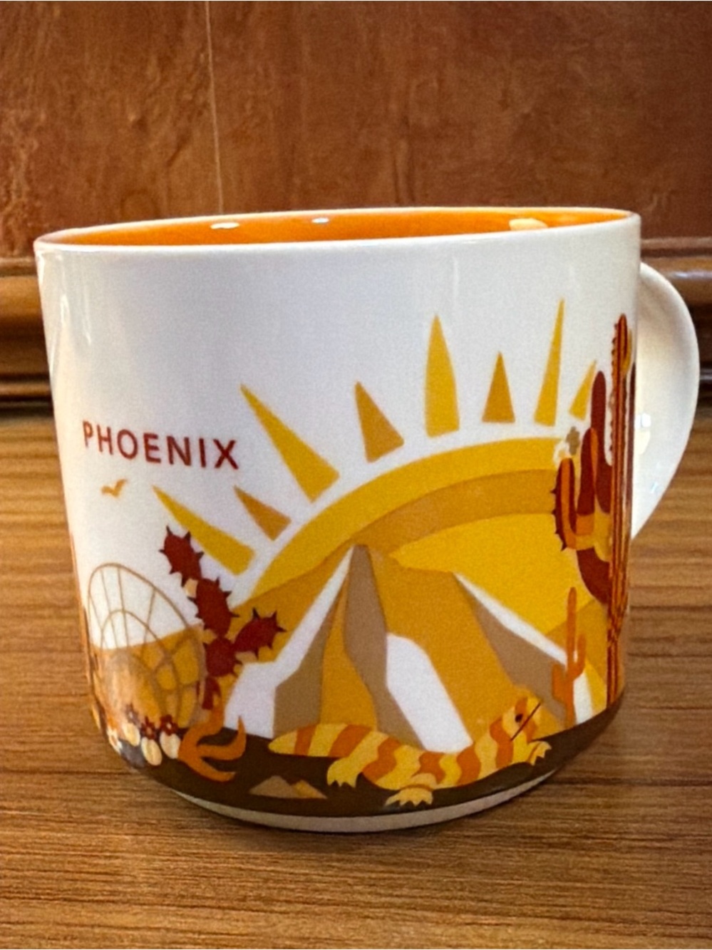 Starbucks You Are Here Collection Phoenix Mug Cup White/Orange NEW